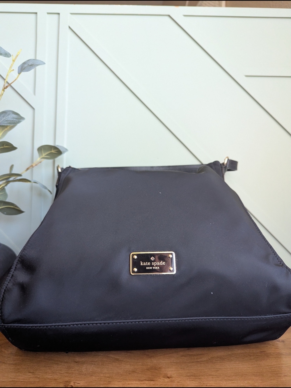 Kate Spade New York Justyne Nylon Hobo Bag in black. - Picture 7 of 11